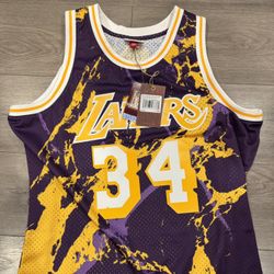 Lakers Shaquille O’Neil Shaq Mitchell & Ness Basketball Jersey Size XL Men New 