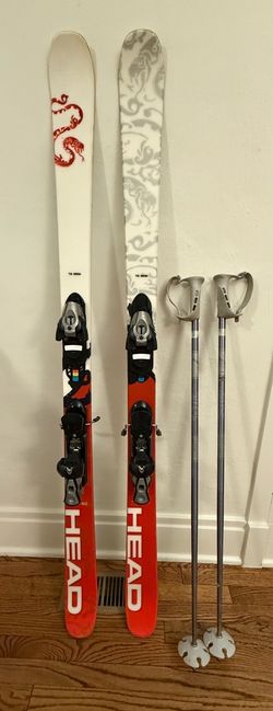 HEAD Mojo 80 Skis with Bindings & Ski Poles