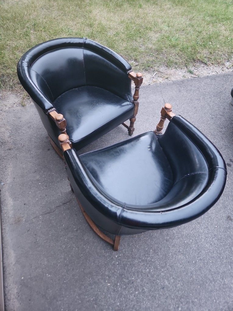 Two Antique Leather Chairs