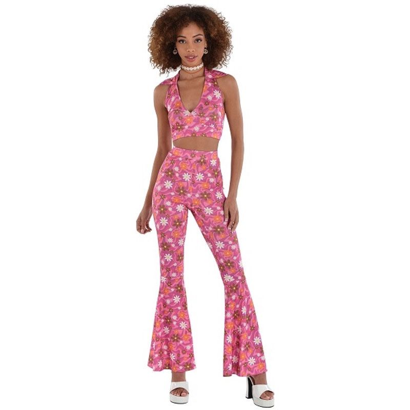 60'S HALTER TOP & PANTS SET COSTUME L/XL