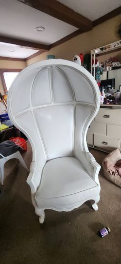 Cash Only. White Faux Alligator Skin Canopy Chair
