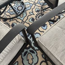 Brushed Aluminum Chairs (5) (3 Swivel 2 Fixed)