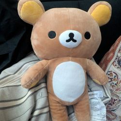 Rilakkuma Plush Bear, 15” Zipper back Storage/Stash, New with Tags