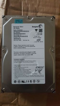 200gb Seagate barracuda hard drive 3.5 7200.8