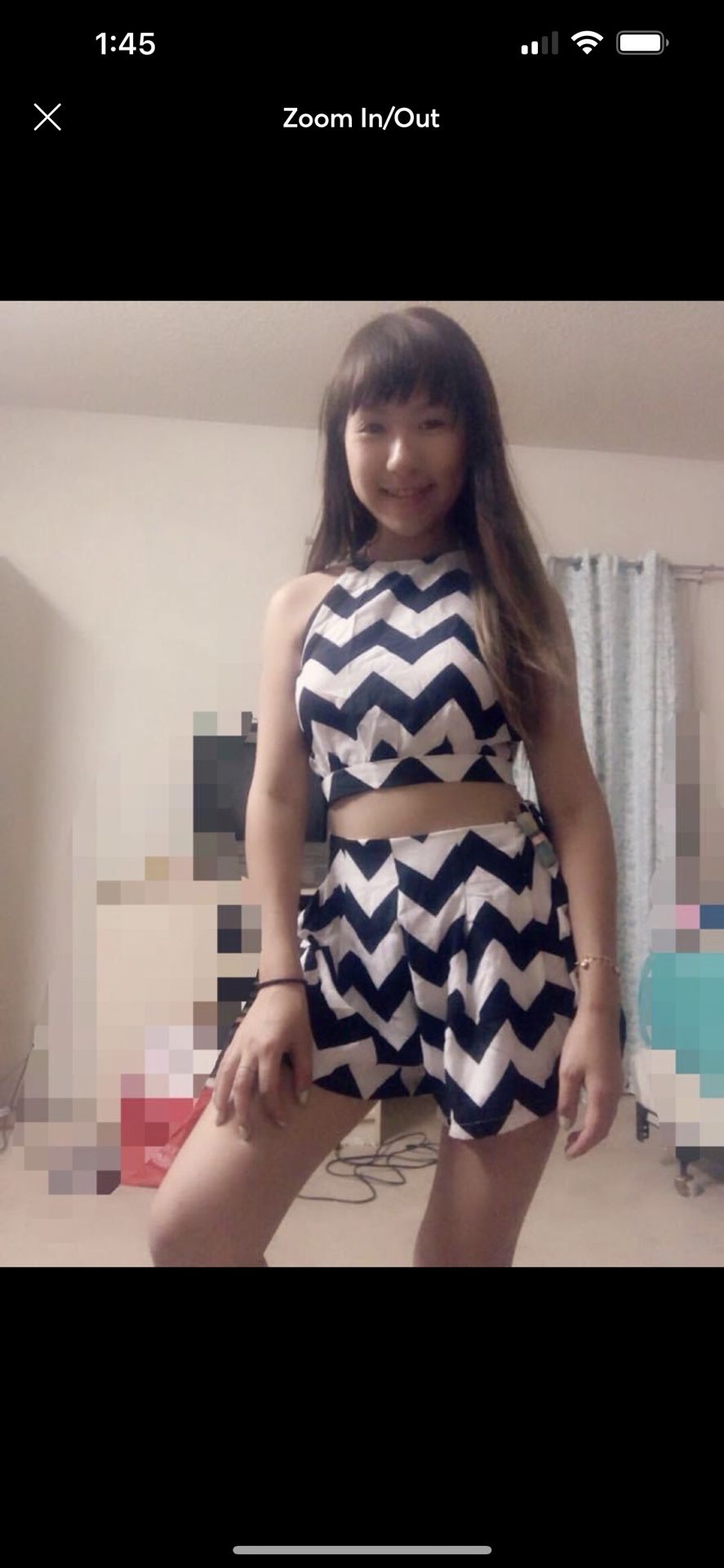 Summer stripe black and white piece set