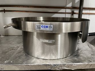 Gsw PT-2319 S/S Water Pot Outside: 23-5/8" Dia, Inside: 19" Dia