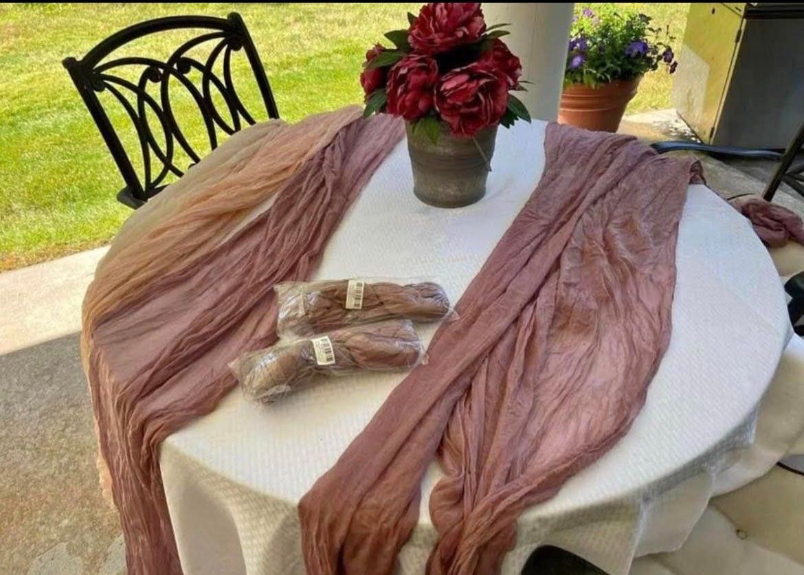 Mauve/Purple/Cream Cheese Cloth Table Runners