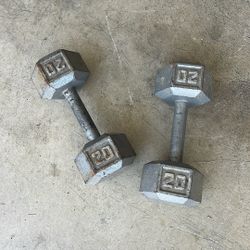 Pair of 20# Hex Dumbbells 