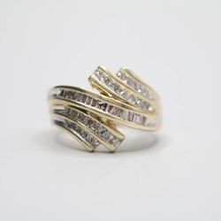 10K Yellow Gold Diamond Cocktail Ring 0.42 CTW G-H SI1-SI2 Size 6.5