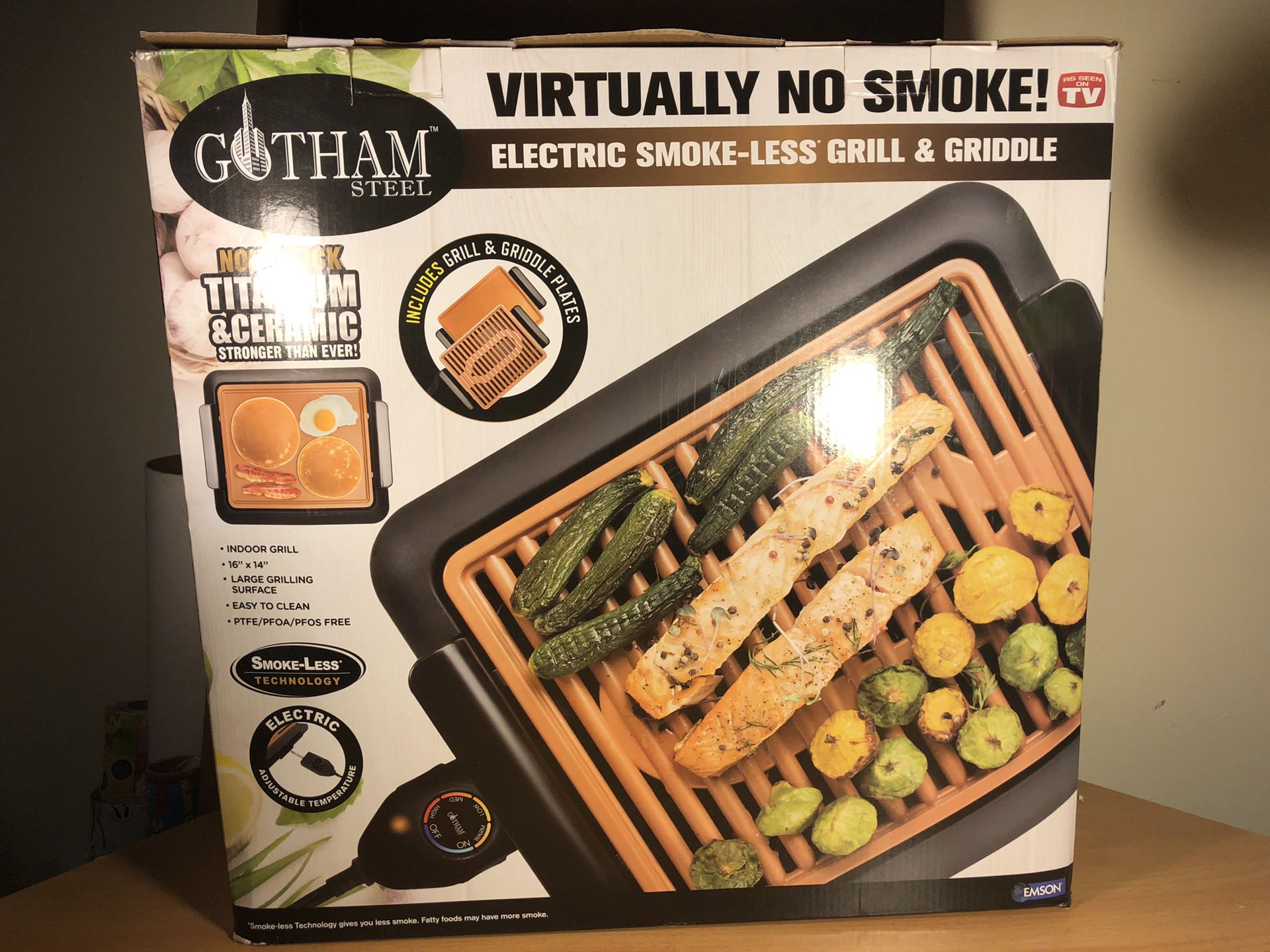 GOTHAM STEEL Smokeless Electric Grill, Griddle, and Pitchfork, Indoor BBQ