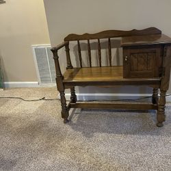 Fabulous Traditional Oak / French Provincial Gossip Bench Chair Seat Chaise.