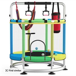 6FT Indoor Trampoline for Kids Ages 1-8, 72" Mini Toddler Indoor & Outdoor Trampoline