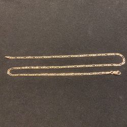 Gold Chain Figaro Necklace 18in 2mm 925 Italy 