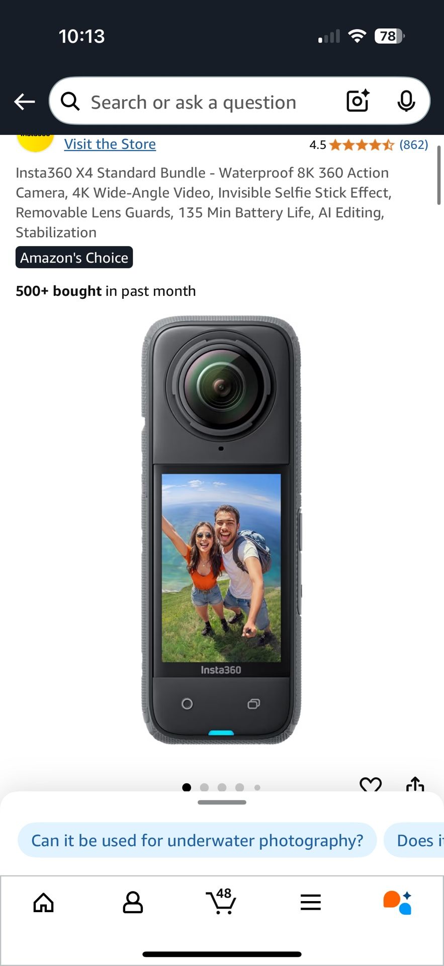 Insta 360 X4 + 2 Batteries And Charger