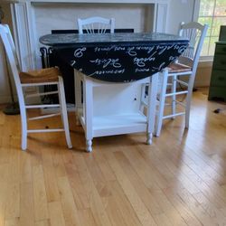 Italian Made Pub Style French Inspiration Table With High Chairs