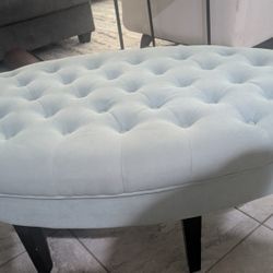 Aqua Colored Tufted Ottoman 
