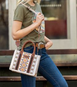 Wrangler Aztec Canvas Tote Crossbody Bag NEW