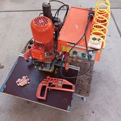 Blum Minipress M51 hinge boring machine.