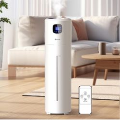 Large Humidifiers for Bedroom, 9L/2.5Gal Ultrasonic Cool Mist, Easy Clean with 350ML/H Large Mist Speed, Quiet Tower, Suitable for Kids Room Plant Yog