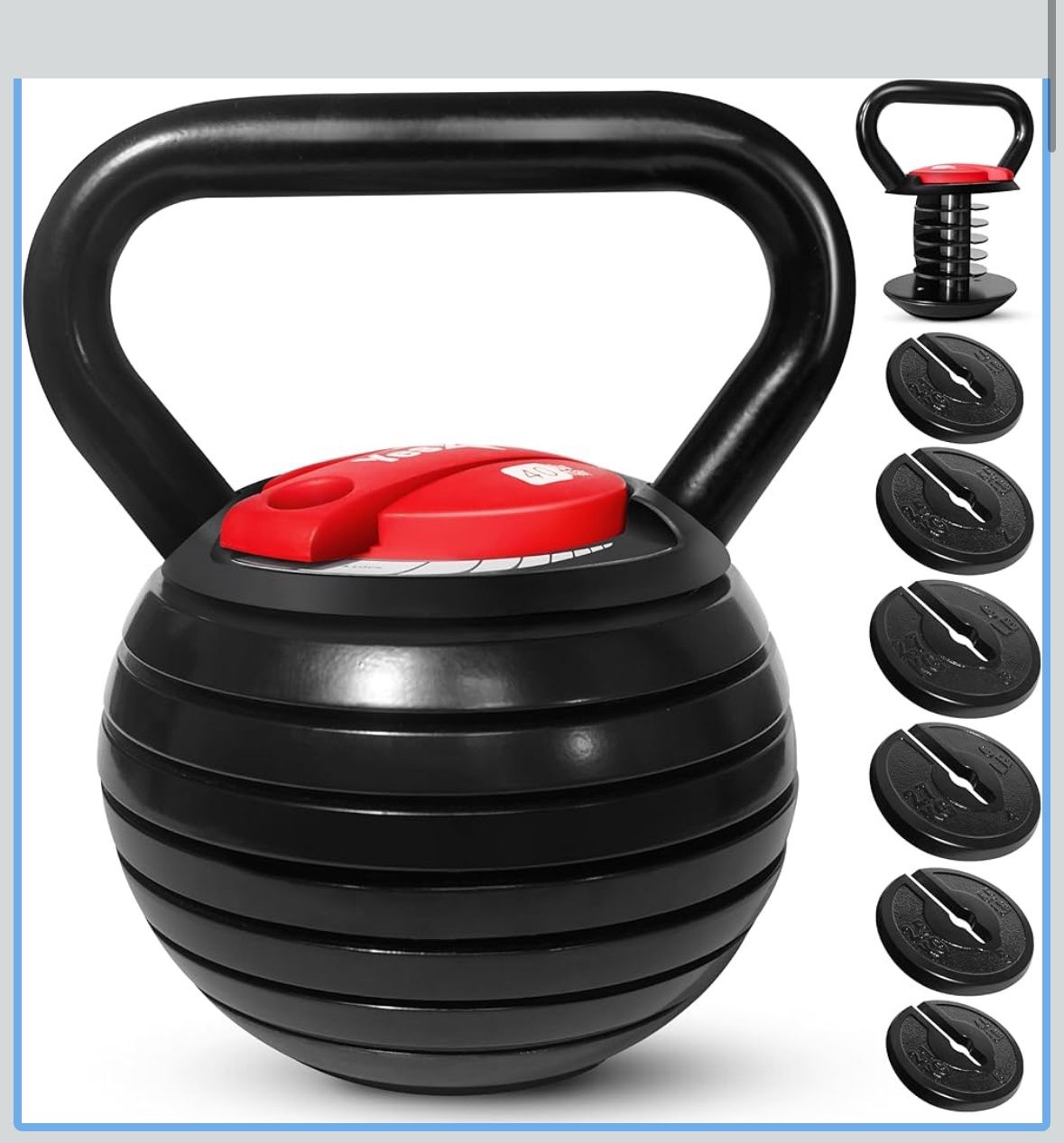 Adjustable 10 - 40lbs Kettlebell, Kettle Grip, Kettlebell Handle, Convert to Kettlebells Weight Set, Yes4All