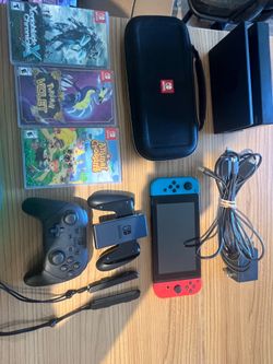 Nintendo Switch w/ controller, case and 3 games
