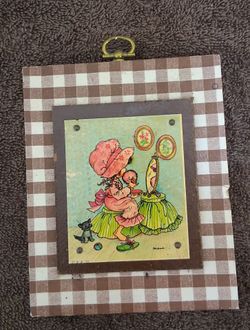 Vintage Holly Hobbie Wooden Wall Plaques – Matching Pair Set – Mint Condition