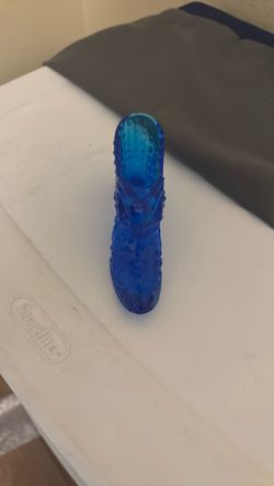 Fenton Hobnail Blue Slipper