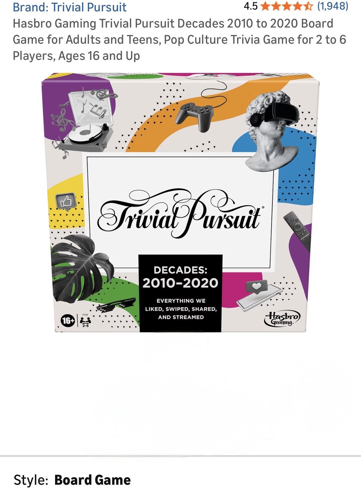 Trivial Pursuit Decades Edition NEW 
