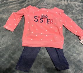 Baby girl fleece top and leggings 6-9mo