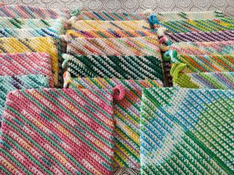 Leftover from mother's day. Large, double thick cotton potholder/ Hotpads. Price ea