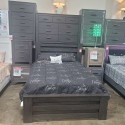3-Pcs Bedrrom Set, Queen Bed Frame, Dresser and N.stand, King Size is available too, SKU#10B249SET
