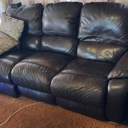 Very Used Leather Couch 