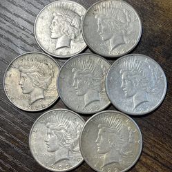 🚨UNDER MELT🚨(7) U.S. Peace SILVER $1 Dollar Coin Lot