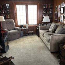 Sofa, Electric Recliner And 2 Lamps