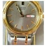 Citizen 2500-K13998 Men's Metal Two-Tone Analog Dial Quartz Watch Needs Battery
