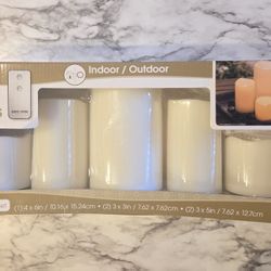 New: 5 Piece Pillar LED Candle Set With Remote