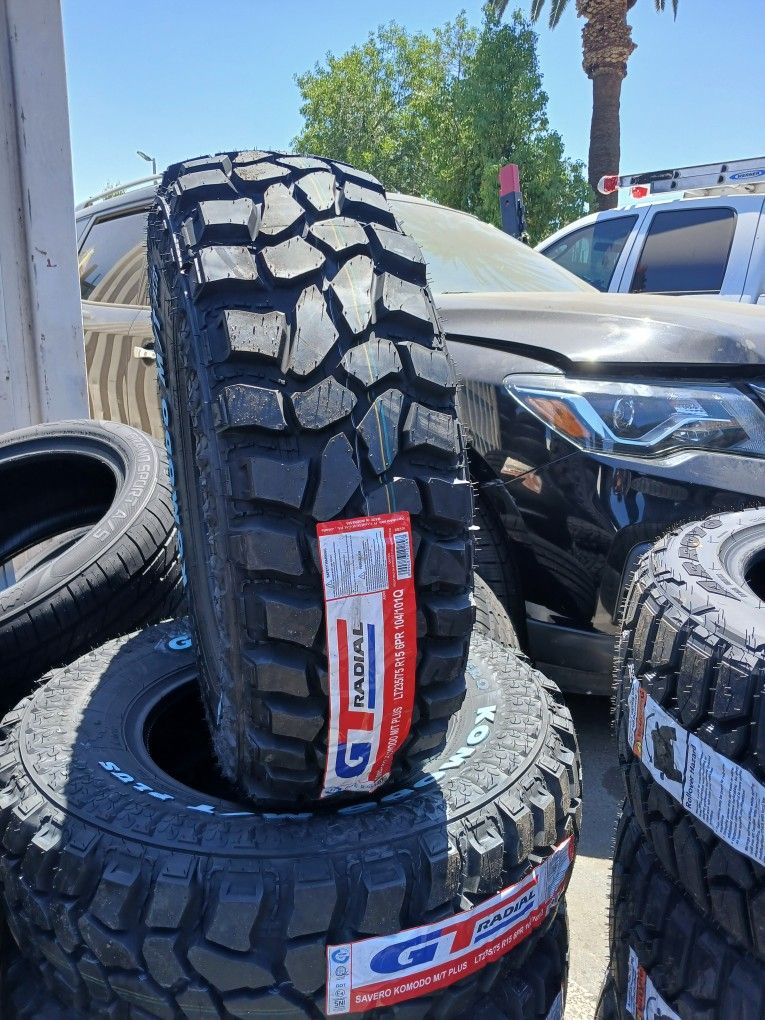 4 New Tires Installed/ 4 Llantas Nuevas Instaladas 235/75/15 Gt Radial Tires