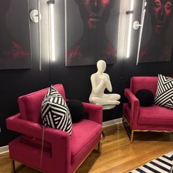 Etta Avenue Isabel Velvet Armchair - Pink