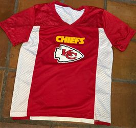 NFL Kansas City Chiefs Flag Football Jersey Reversible Red & White Youth XL possibly Adult Size Small