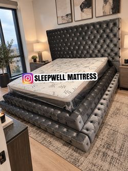 New king bed frame with mattress