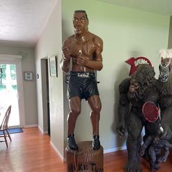 Mike Tyson Wooden Carved Statue 