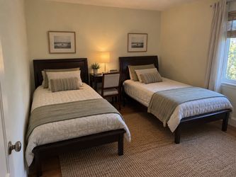 Set of 2 Dark Wood Twin Bed Frames – Selling Together or Separately