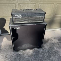 Vox AD100VTH Amplifier Head with Vox V412BK speaker cabinet.