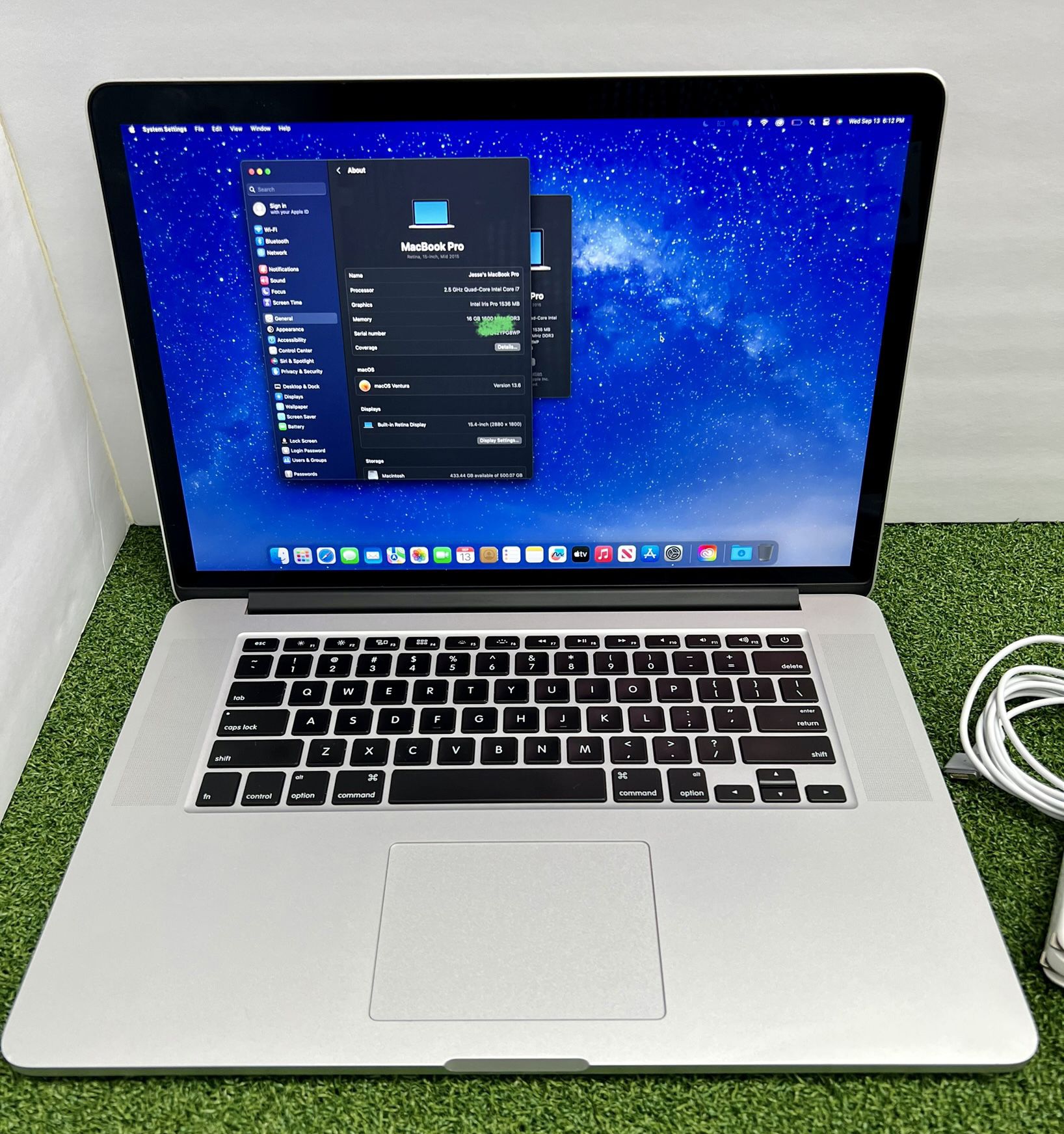 MacBook Pro Retina 15.4 inch - Core i7 - 16GB - SSD 512GB $389