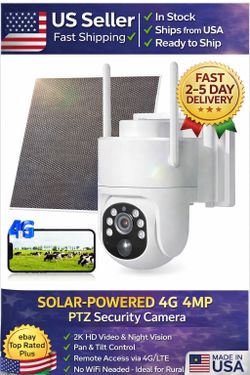 4G LTE Cellular Solar Wireless Security Camera Lifetime Free Unlimited Data