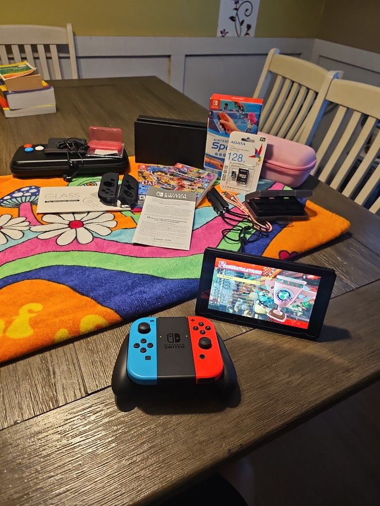 Barely used Nintendo switch with the best bundle for a Girl or boy.