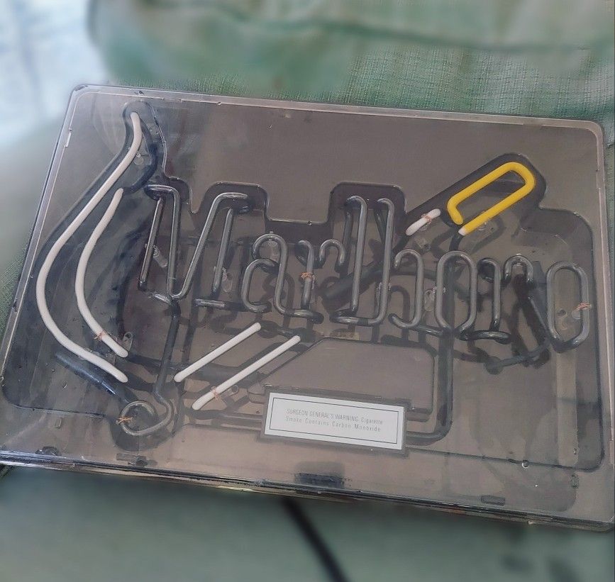 Vintage Marbles Cigarettes Neon Advertisement Philip Morris Sign