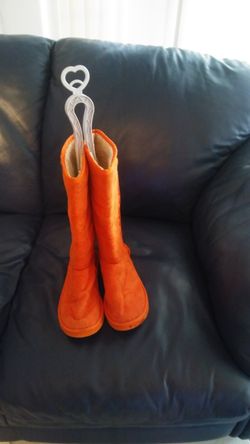 Orange Suede Boots