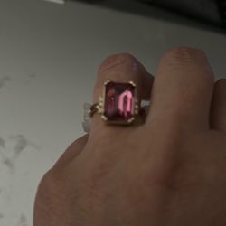 Pink sapphire Gold Plated Ring