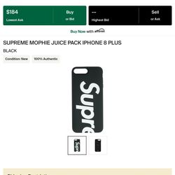supreme mophie juice pack iphone 8plus/7plus